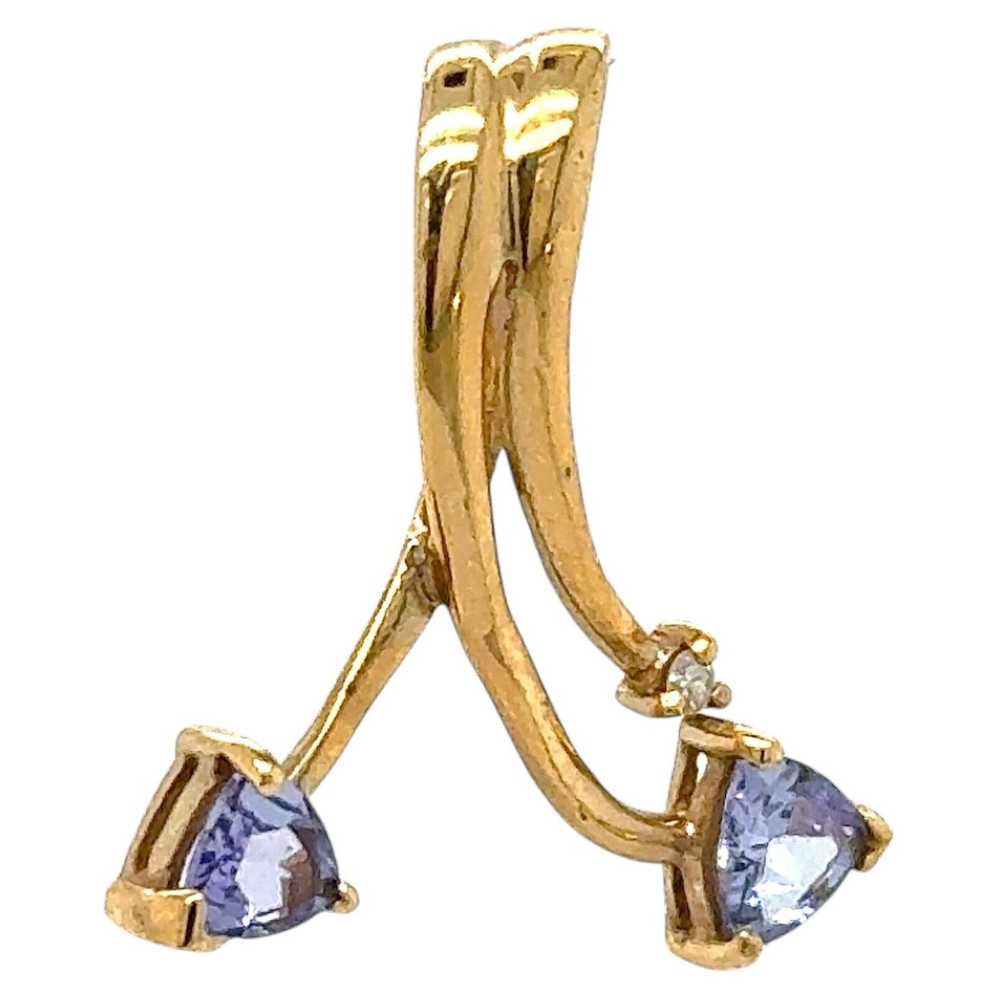 Tanzanite with Diamond Accent 14k Yellow Gold Pendant 1.5g
