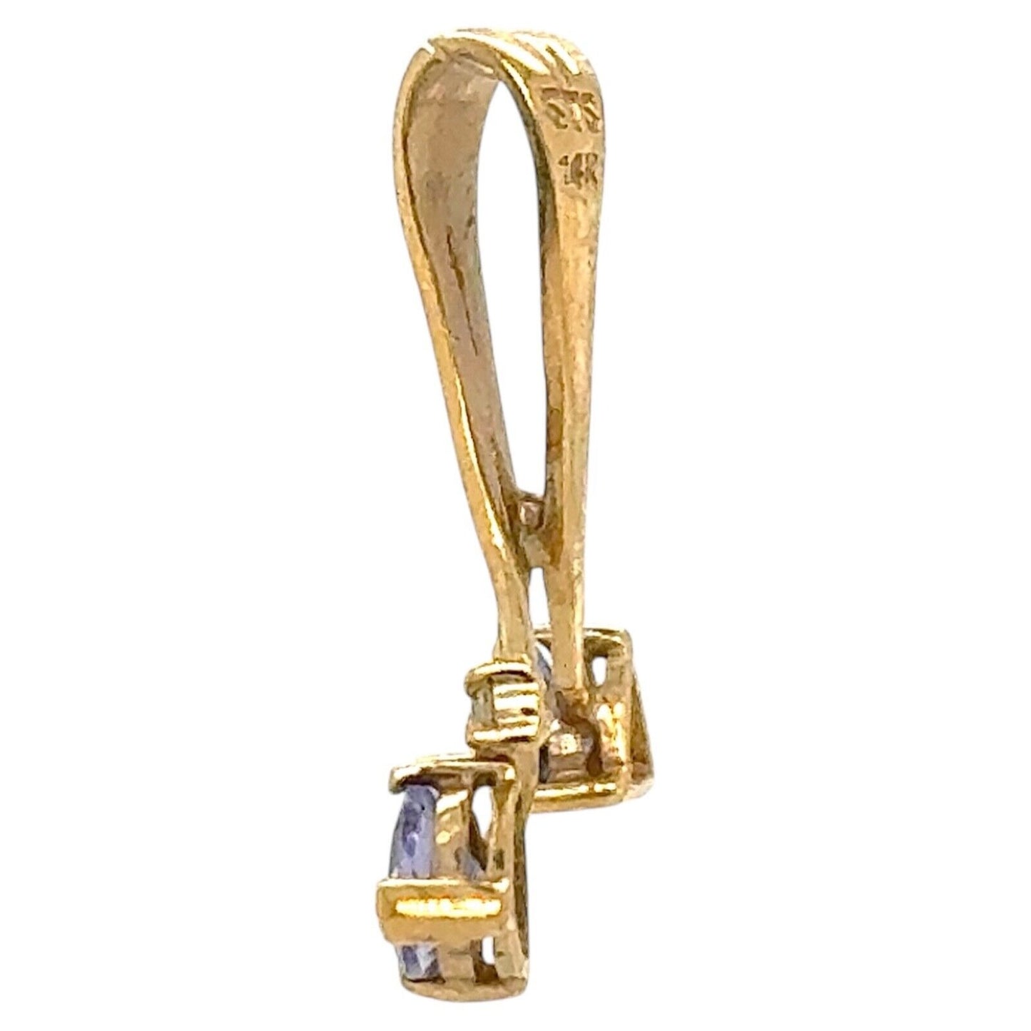 Tanzanite with Diamond Accent 14k Yellow Gold Pendant 1.5g