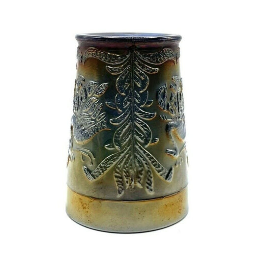 Vintage Carnival Glass Cobalt Blue Bird And Flowers