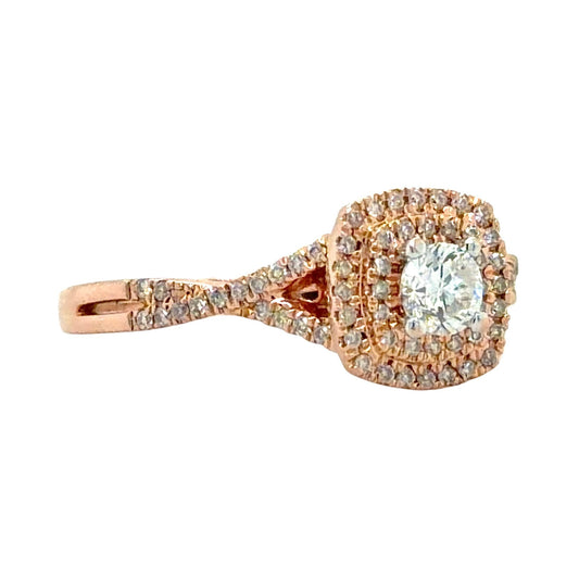 1/3ctw Diamond 14k Rose Gold Engagement Ring 2.5g Size 6.5