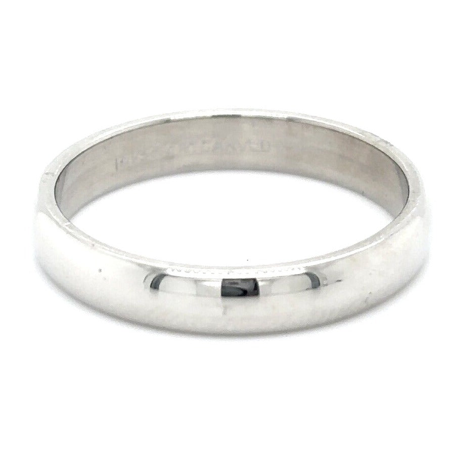 3.9mm Wedding Band Ring 14k White Gold 3.9g Size 8.75