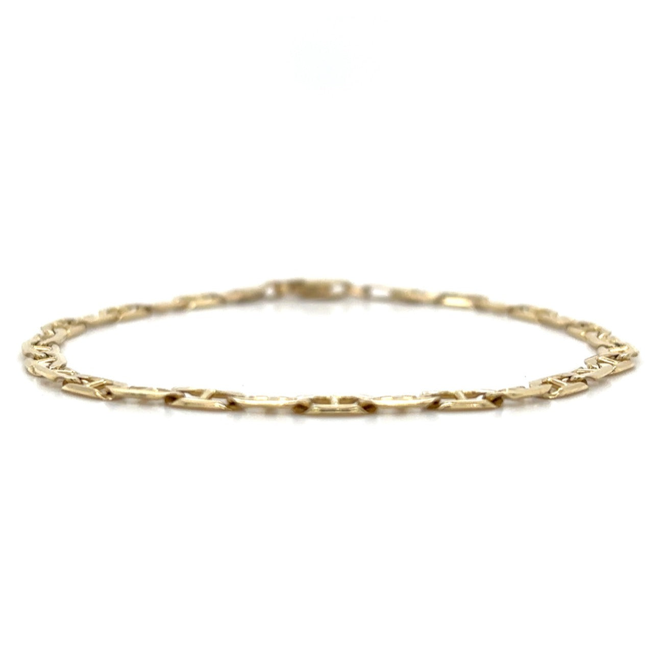 10k Yellow Gold 7 inch 3.6mm Flat Anchor Chain Bracelet 3.6g
