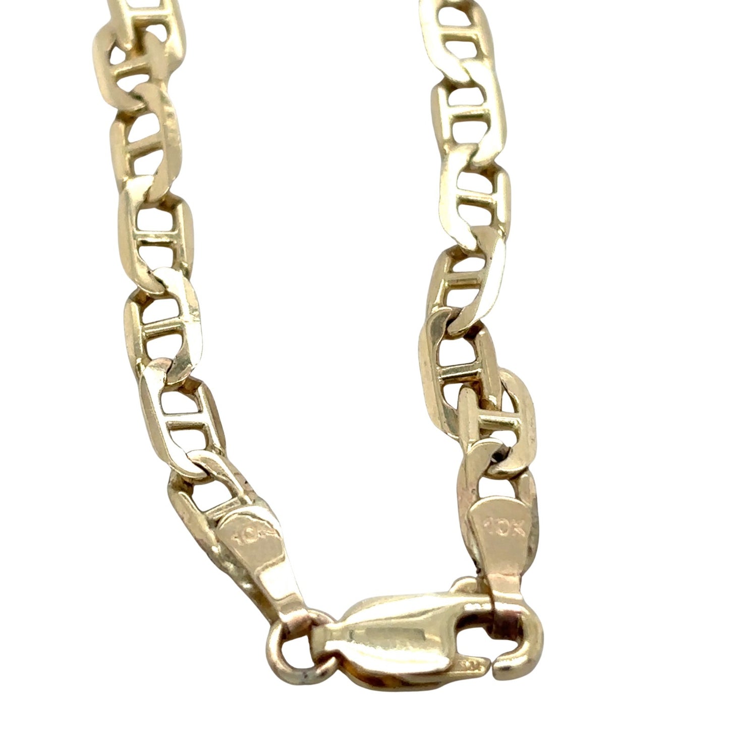 10k Yellow Gold 7 inch 3.6mm Flat Anchor Chain Bracelet 3.6g