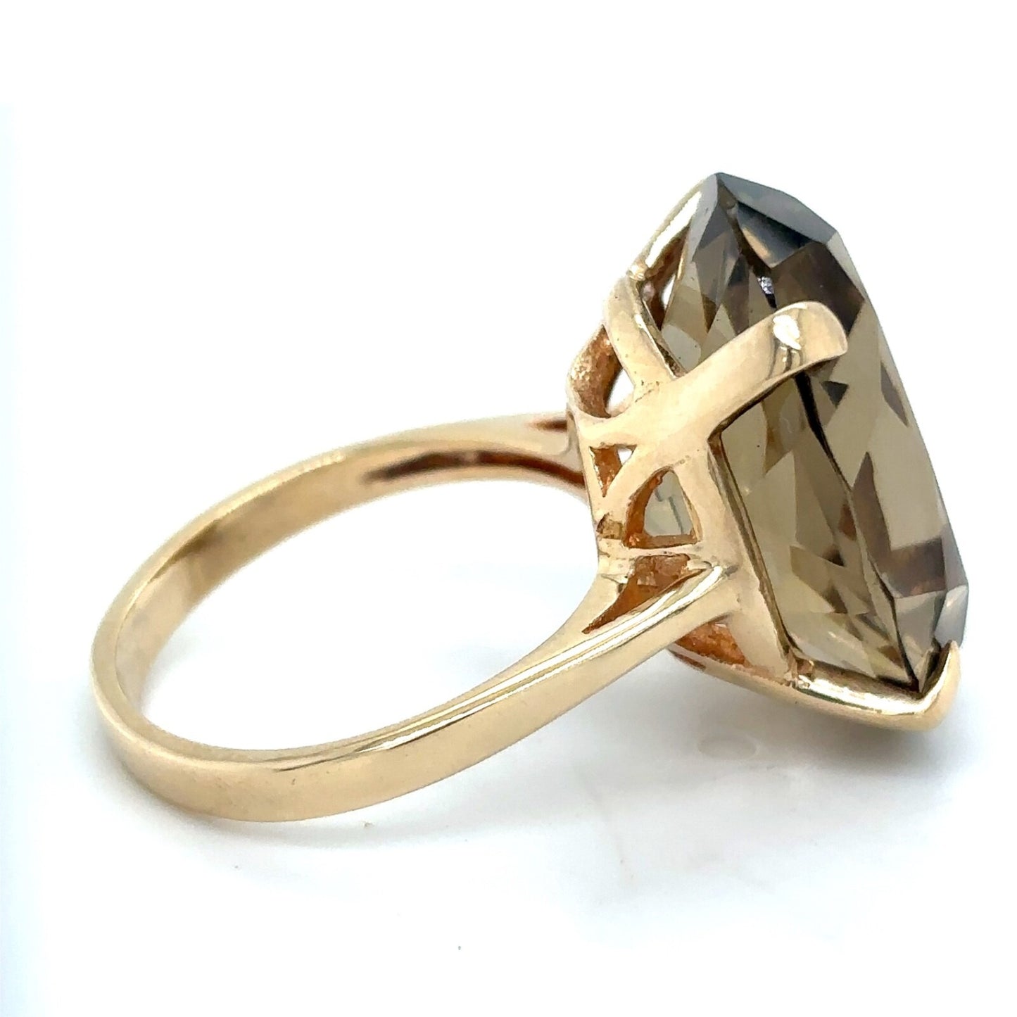 10k Yellow Gold Smokey Topaz Solitaire Ring 6.4g Size 6.25