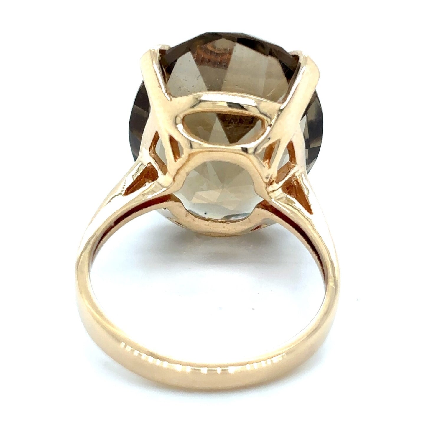 10k Yellow Gold Smokey Topaz Solitaire Ring 6.4g Size 6.25