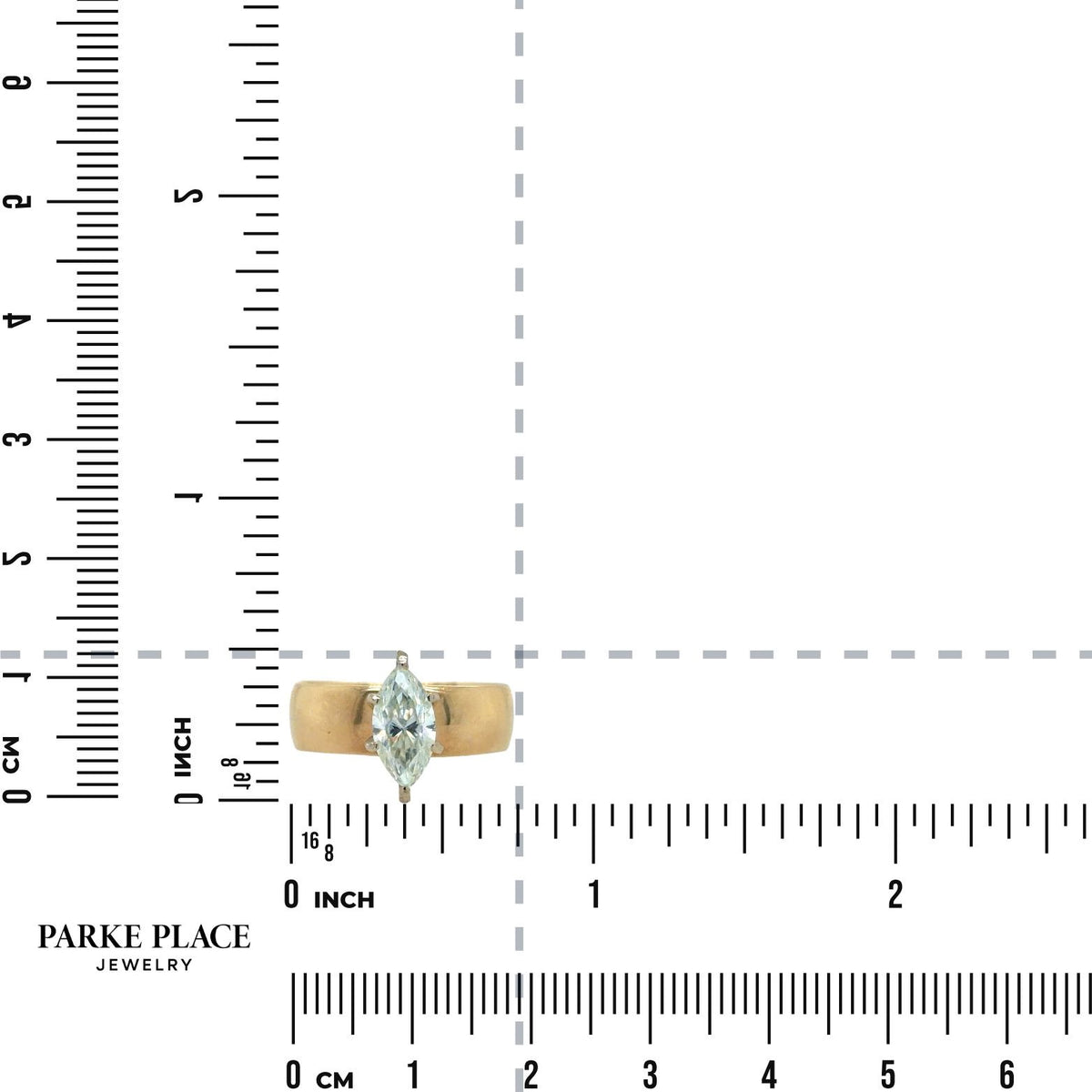 Marquise Moissanite Solitaire 10k Yellow Gold Ring 3.7g Size 6.75
