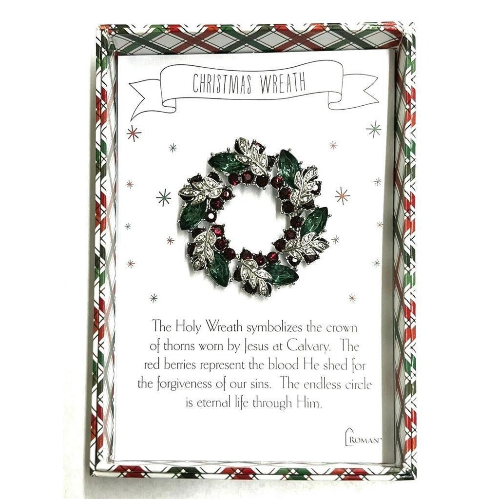 Crystal Christmas Wreath Story Pin