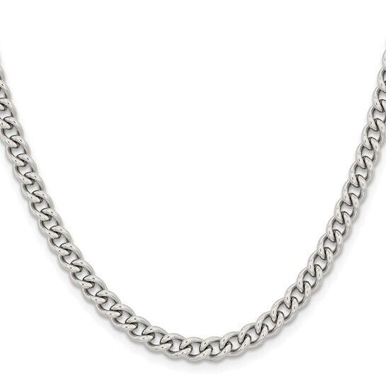 Chisel Stainless Steel Polished 5.3mm Round Curb 20 inch Chain