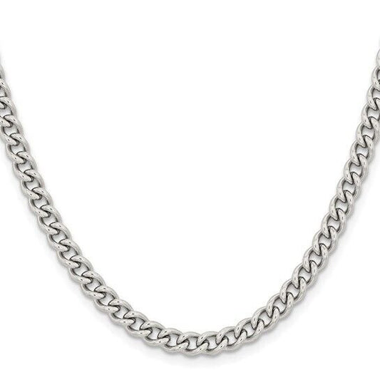 Chisel Stainless Steel Polished 5.3mm Round Curb 20 inch Chain