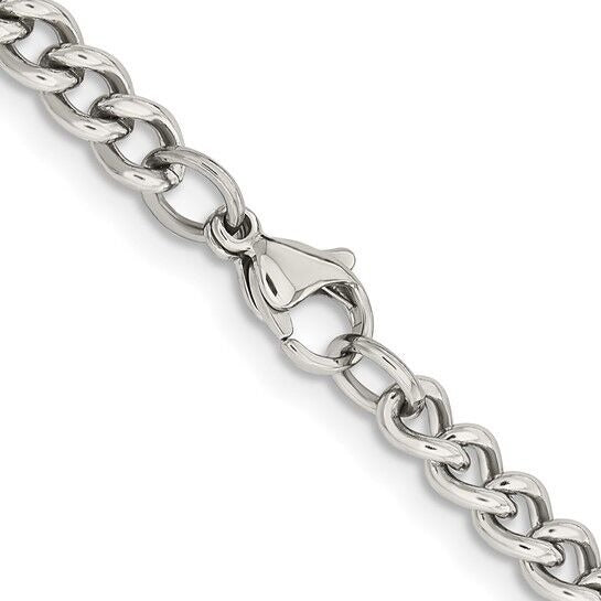 Chisel Stainless Steel Polished 5.3mm Round Curb 20 inch Chain