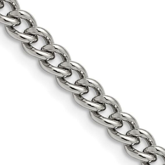 Chisel Stainless Steel Polished 5.3mm Round Curb 20 inch Chain