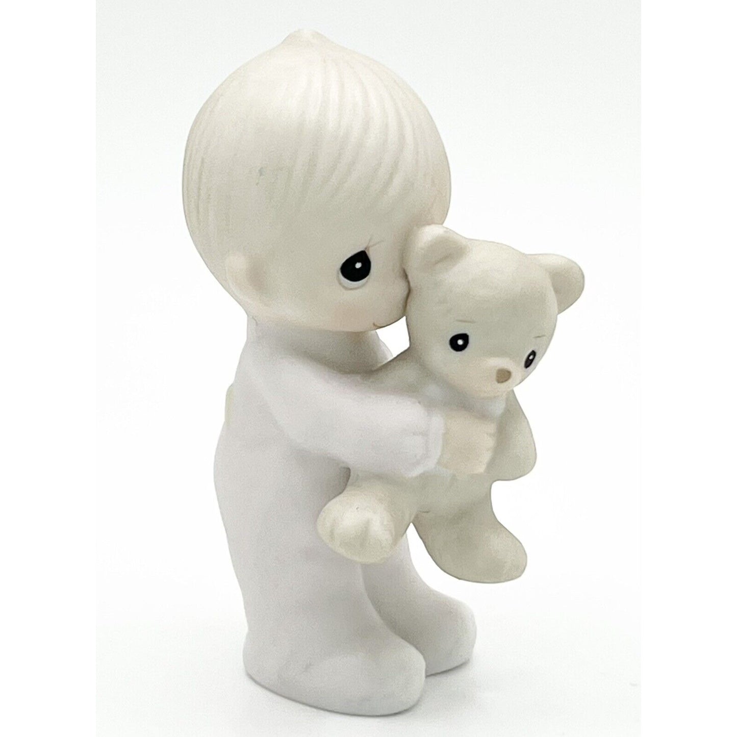 Precious Moments 1982 Jesus Loves Me - Boy Holding Bear Figurine E-9278