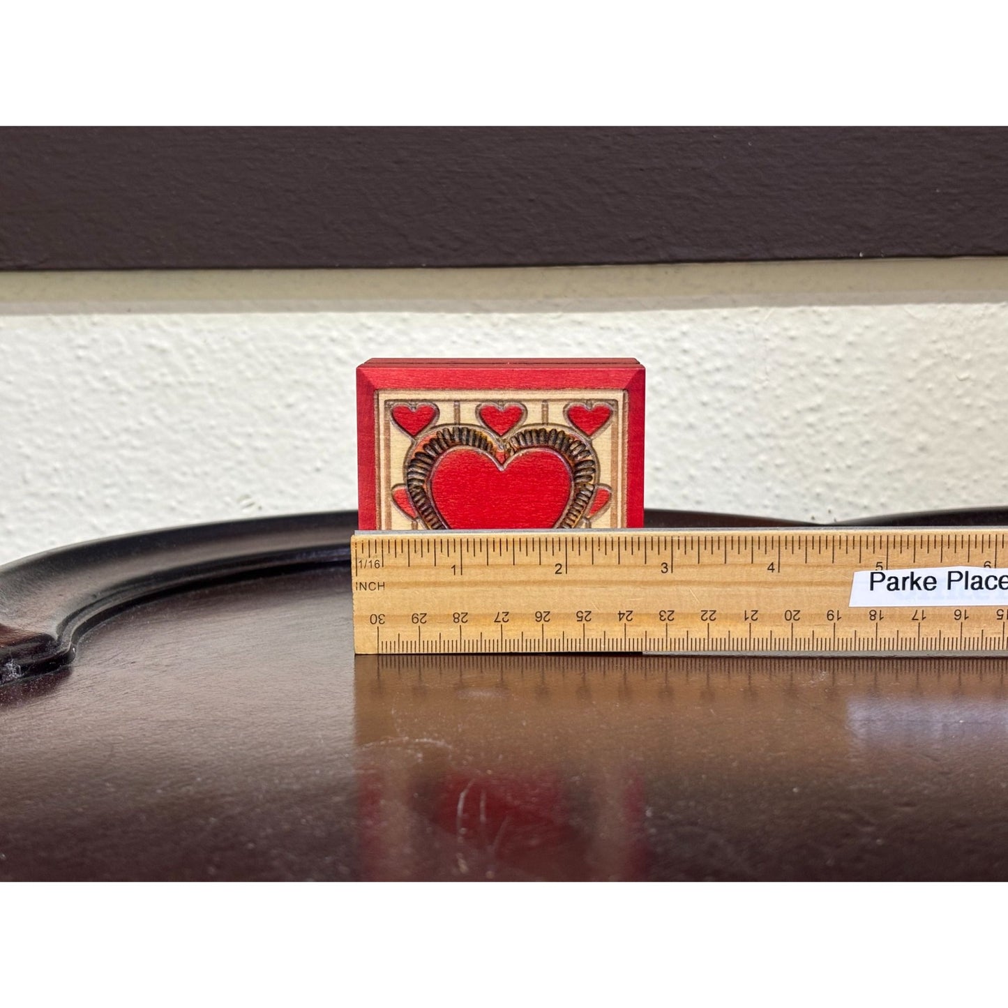 Handcrafted Red Wooden Heart Jewelry Box Unique Decorative Gift For Jewelry Storage