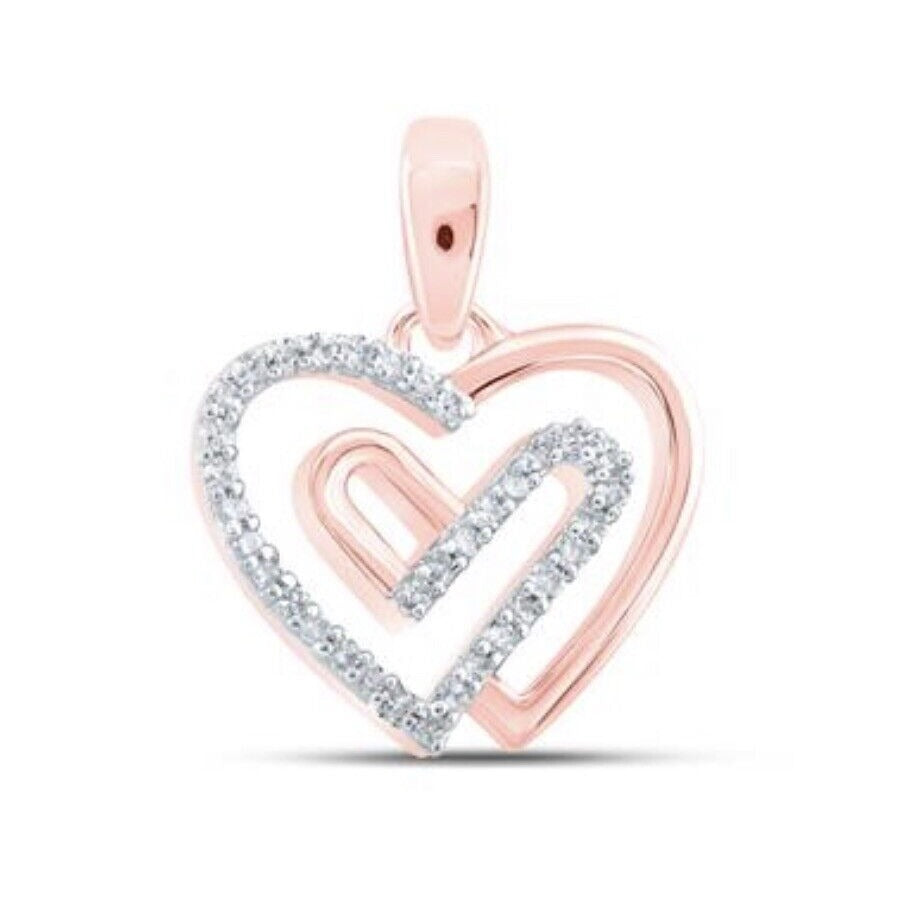 10K Rose Gold Round 1/12 ctw Diamond Heart Nicoles Dream Collection Pendant