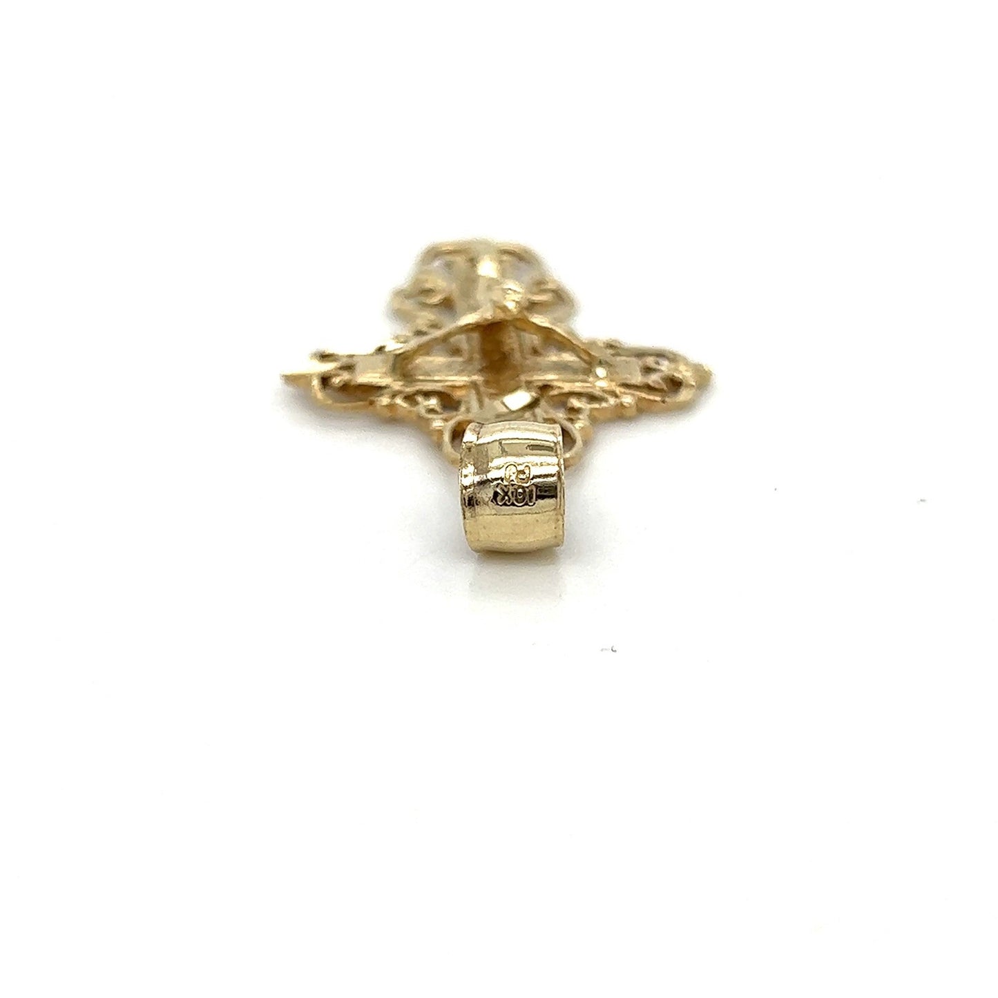 Estate Vintage 10K Yellow Gold Crucifix Cross Pendant 3.9g