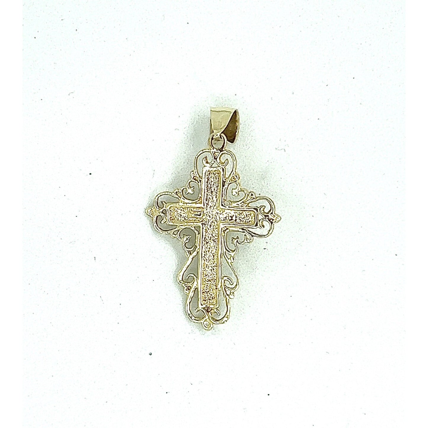 Estate Vintage 10K Yellow Gold Crucifix Cross Pendant 3.9g