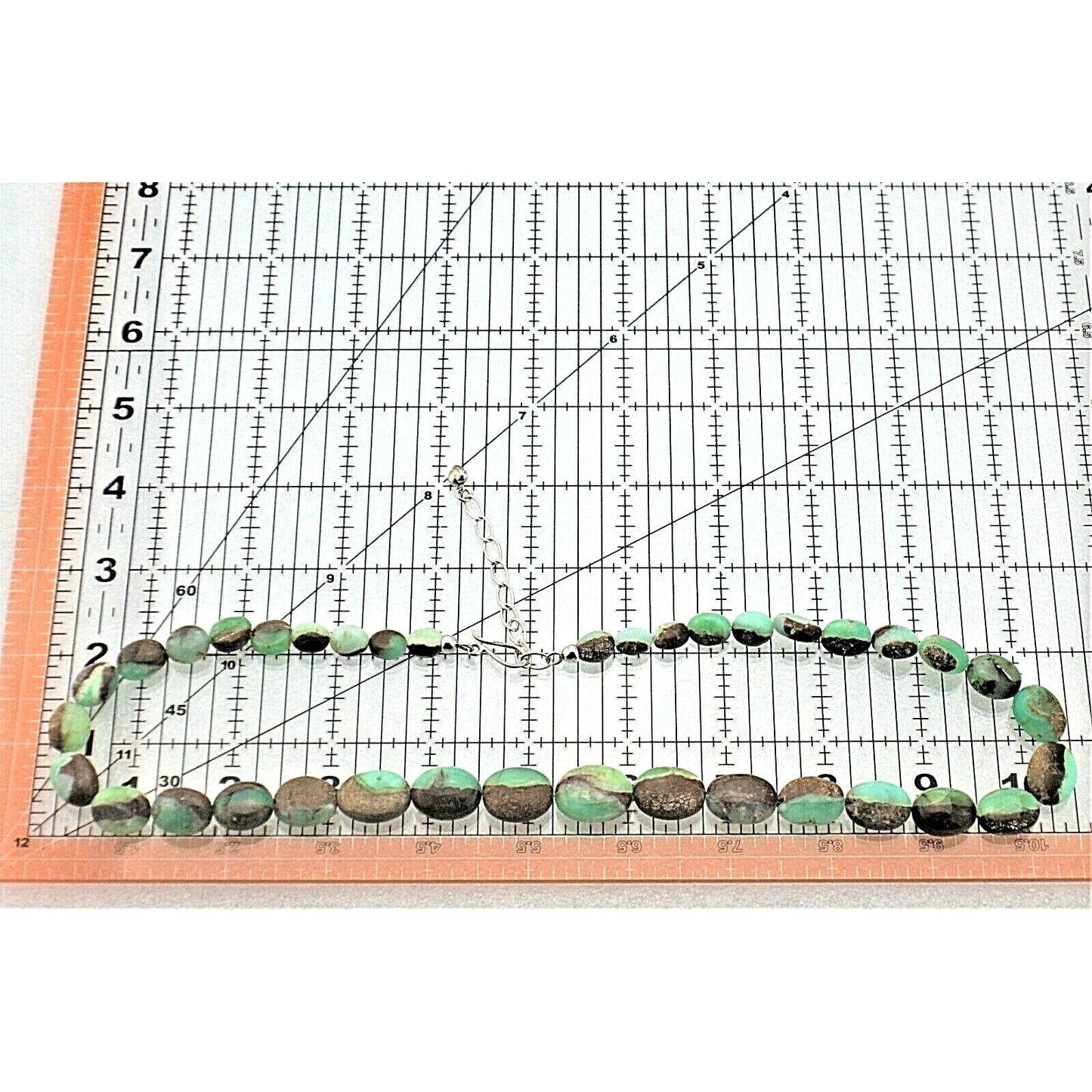 21" Australian Green Opal Necklace With 3" Extender & .925 Sterling Silver