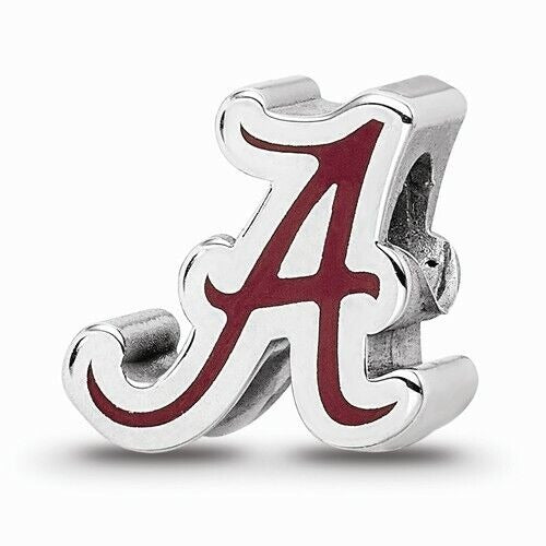 University Of Alabama Crimson Tide Sterling Silver Enameled Logo Bead