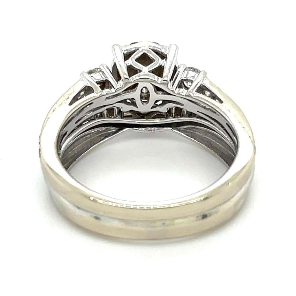 1ctw Diamond Bridal Wedding Ring 14K White Gold Size 5.25 Halo