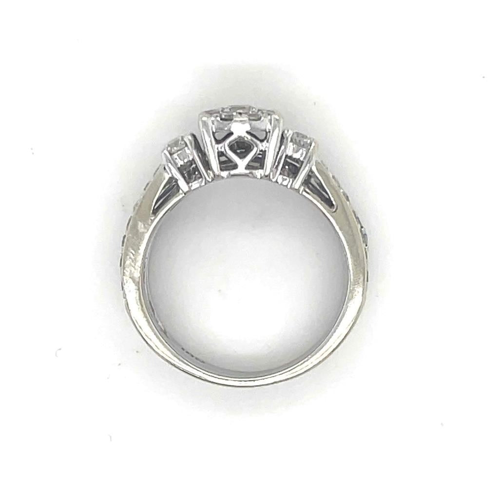 1ctw Diamond Bridal Wedding Ring 14K White Gold Size 5.25 Halo