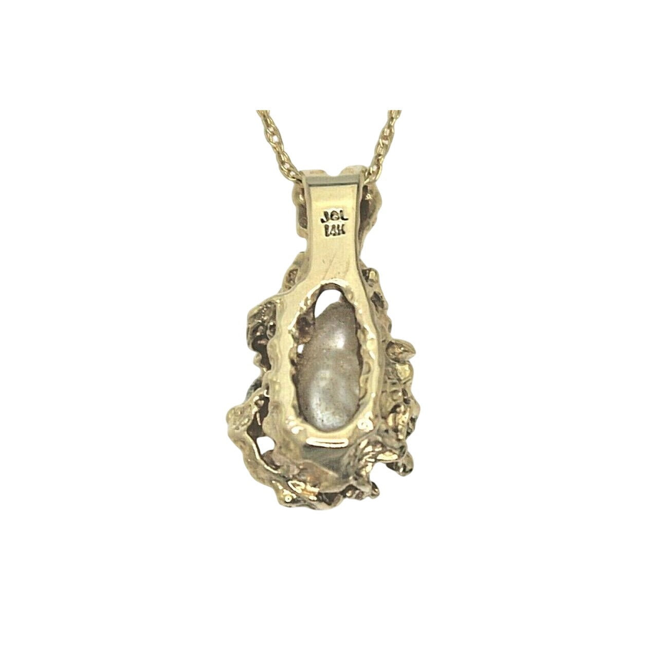 14K Yellow Gold Pearl & Diamond Pendant With 18-Inch Rope Chain
