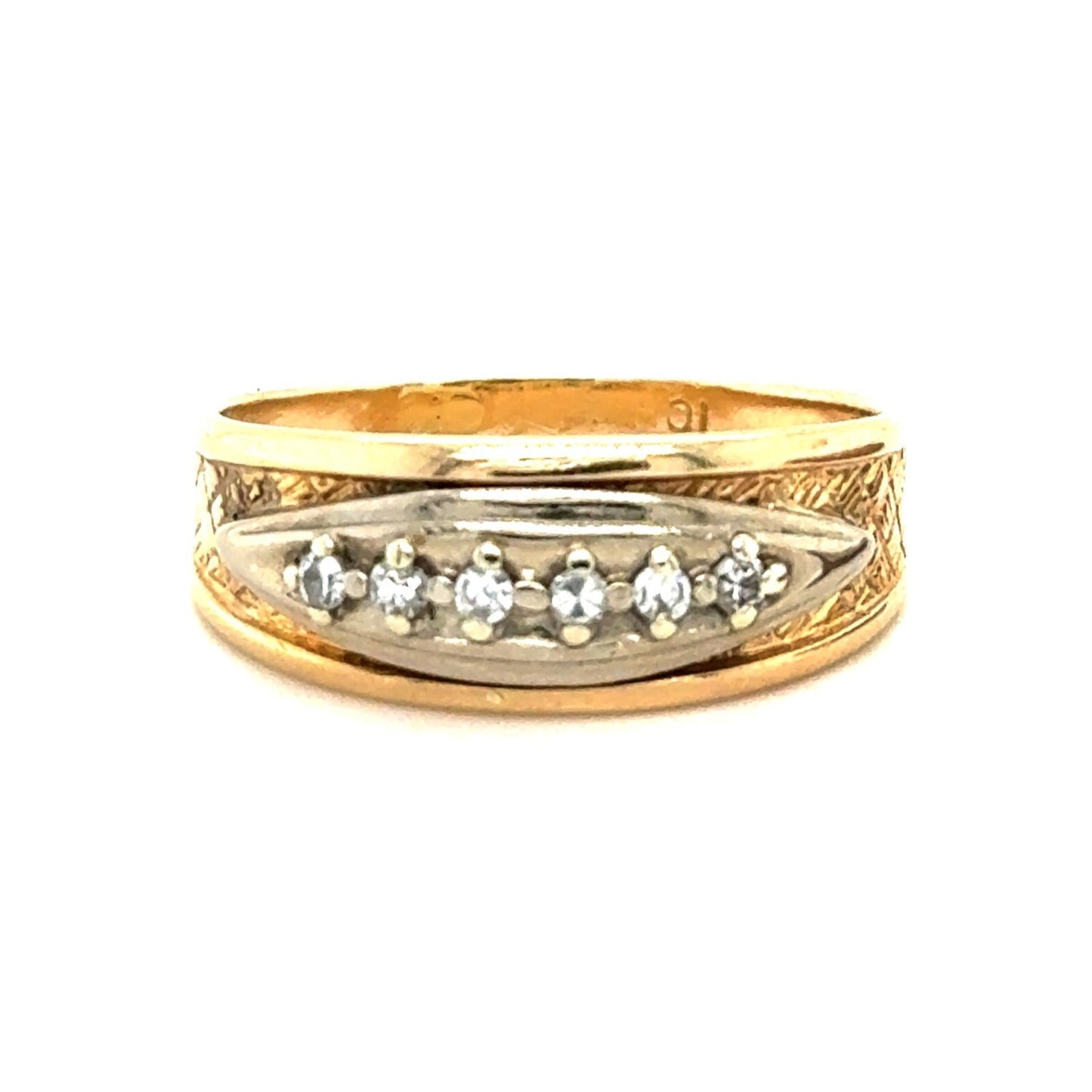 1/10ct Diamond Band 10k Yellow Gold Ring Size 8.5 4.2g