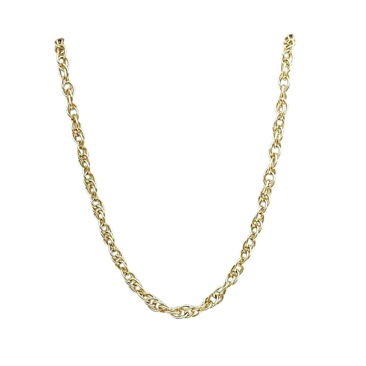 10K Yellow Gold 2mm Loose Rope Chain 20 Inch Lobster Clasp