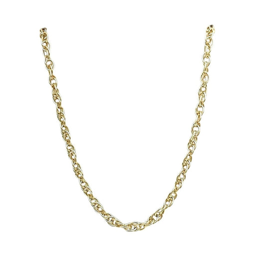 10K Yellow Gold 2mm Loose Rope Chain 20 Inch Lobster Clasp