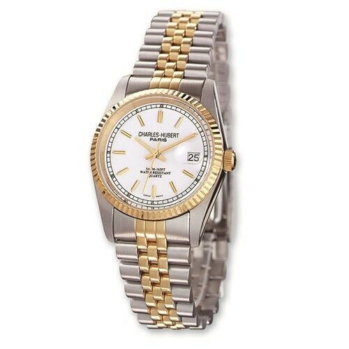 Mens Charles Hubert IP-Plating Off White Dial Watch
