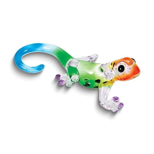 Glass Baron Multi-Color Gecko Handcrafted Glass Figurine