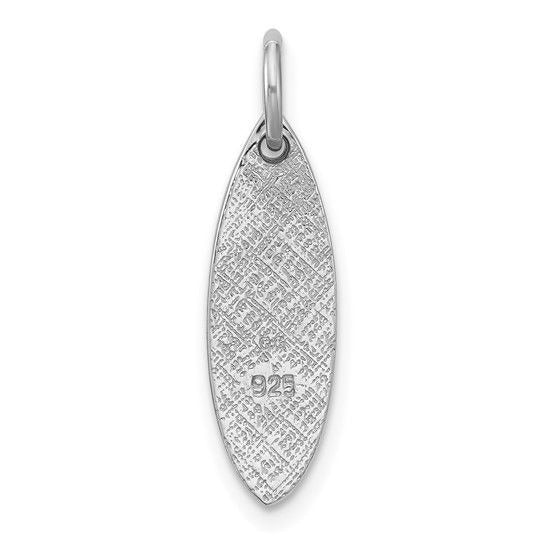 Sterling Silver 925 Rhodium Plated Turtle Pendant Blue Enamel