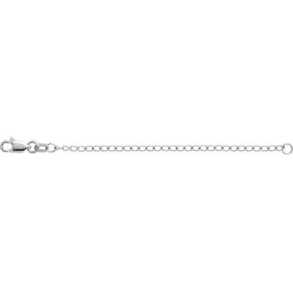 10K White Gold 1.8 mm Curb 3" Chain Extender