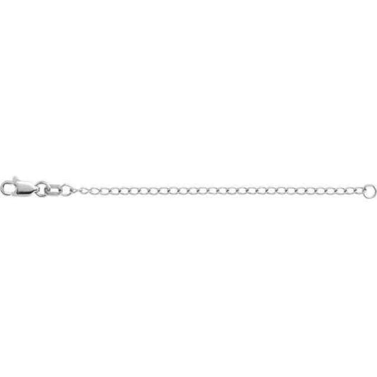 10K White Gold 1.8 mm Curb 3" Chain Extender