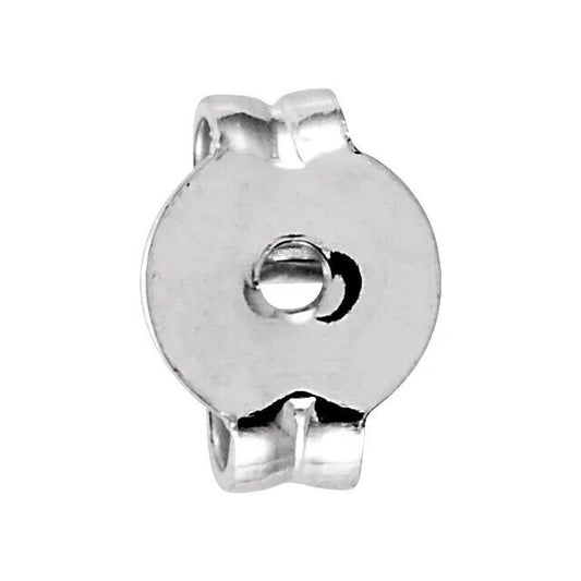 Set of 2 Real 14K White Medium Weight Friction Earring Back with 5.7 mm Pad