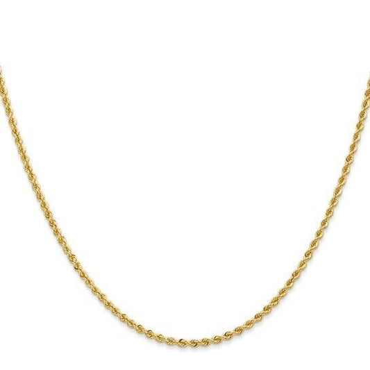 14K Yellow Gold 20 inch 2mm Regular Rope with Lobster Clasp Chain