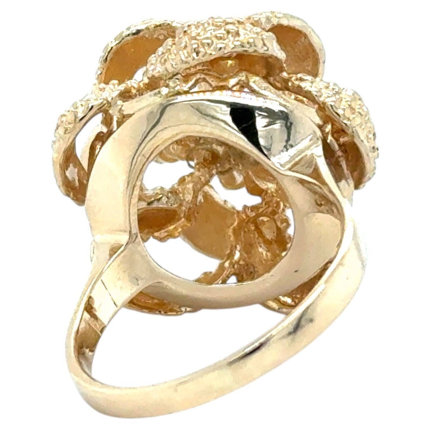 Red Spinel Cluster Bow 14k Yellow Gold Ring 9.4g Size 6.75