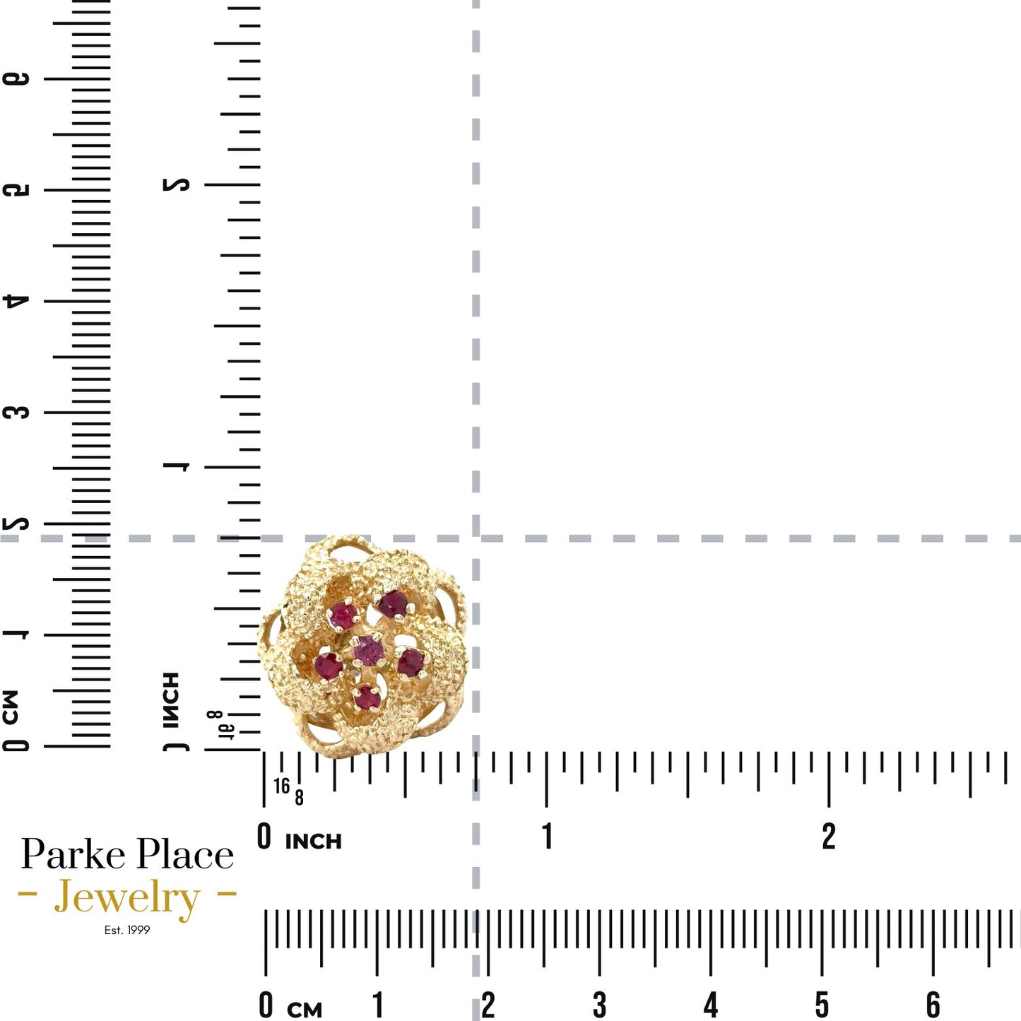 Red Spinel Cluster Bow 14k Yellow Gold Ring 9.4g Size 6.75