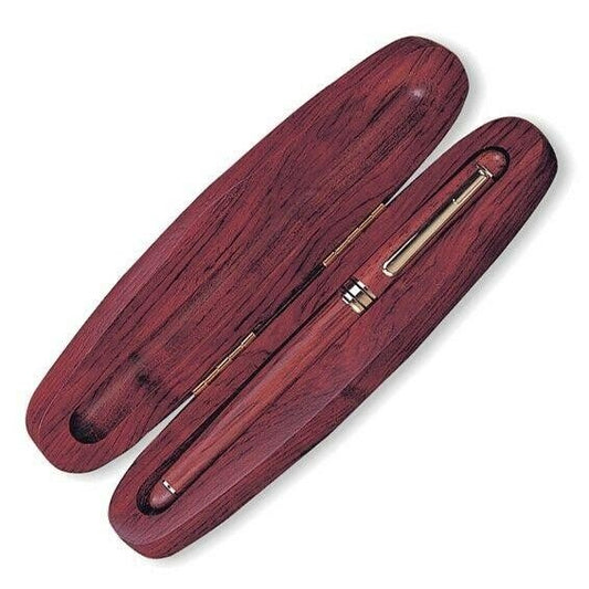 Rosewood Ballpoint Pen With Gold-Tone Accents In Matching Rosewood Gift Box