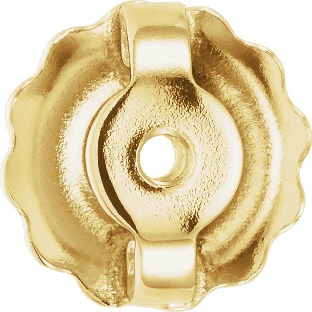 Real 14K Yellow Gold Threaded Screw Back Earring Back with 5.5 mm Pad