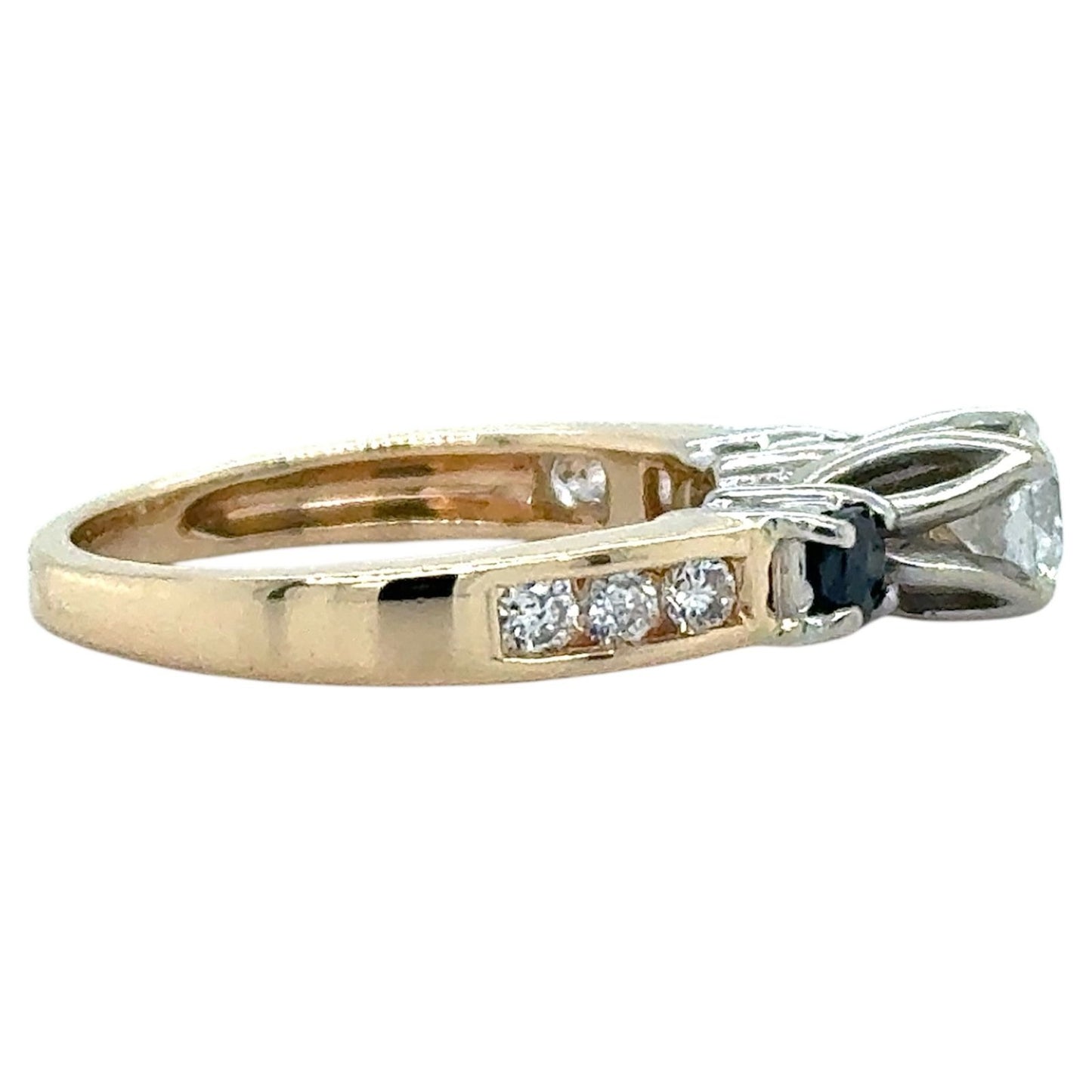 3/4ctw Diamond & Sapphire 14K Yellow Gold Ring 3.4g Size 5.5 (SI2-I2,G-I)