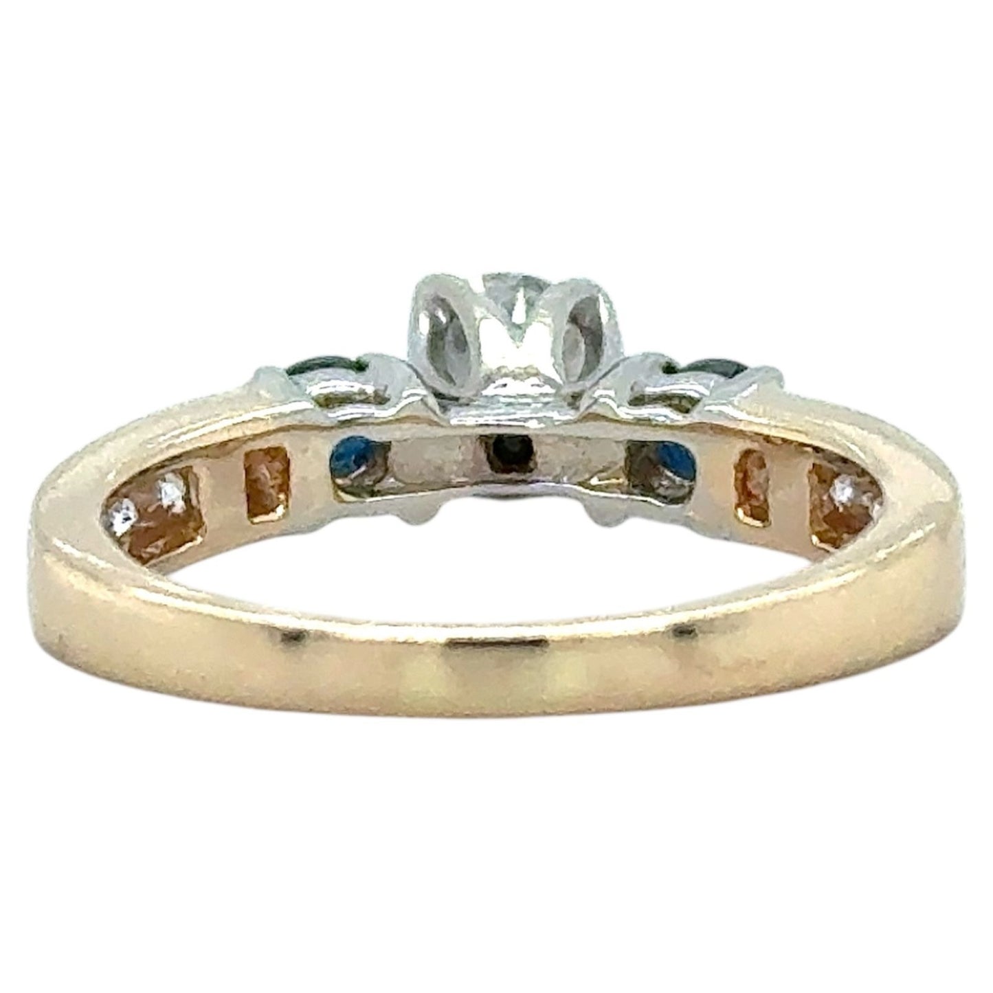 3/4ctw Diamond & Sapphire 14K Yellow Gold Ring 3.4g Size 5.5 (SI2-I2,G-I)