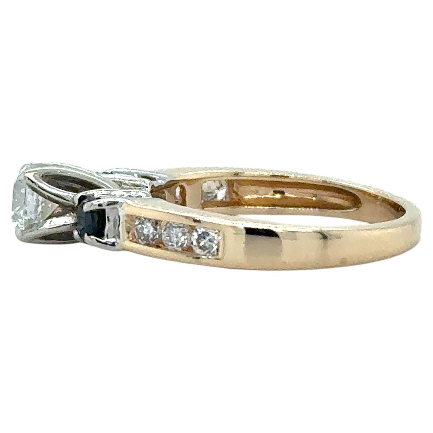 3/4ctw Diamond & Sapphire 14K Yellow Gold Ring 3.4g Size 5.5 (SI2-I2,G-I)
