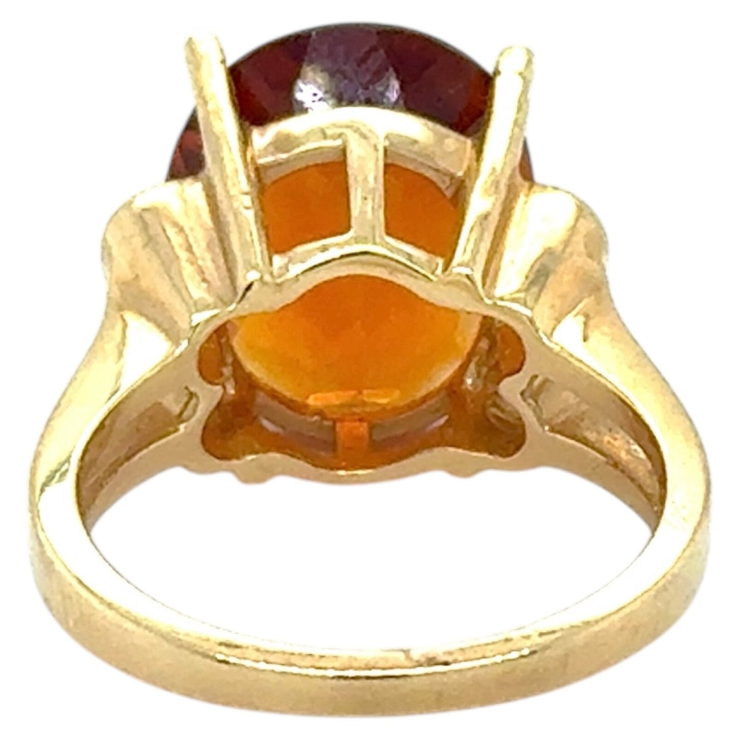 Madeira Citrine & Diamond 14k Yellow Gold Ring 6.8g Size 6.25