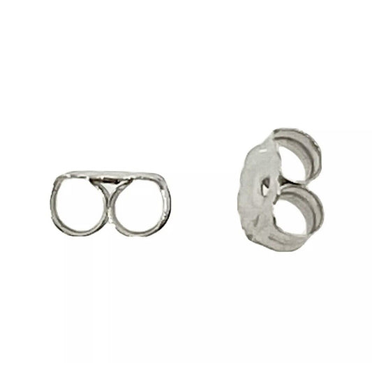 Set of 2 Real 10K White Gold Ultra-Lightweight Friction Earring Back 4.2 mm