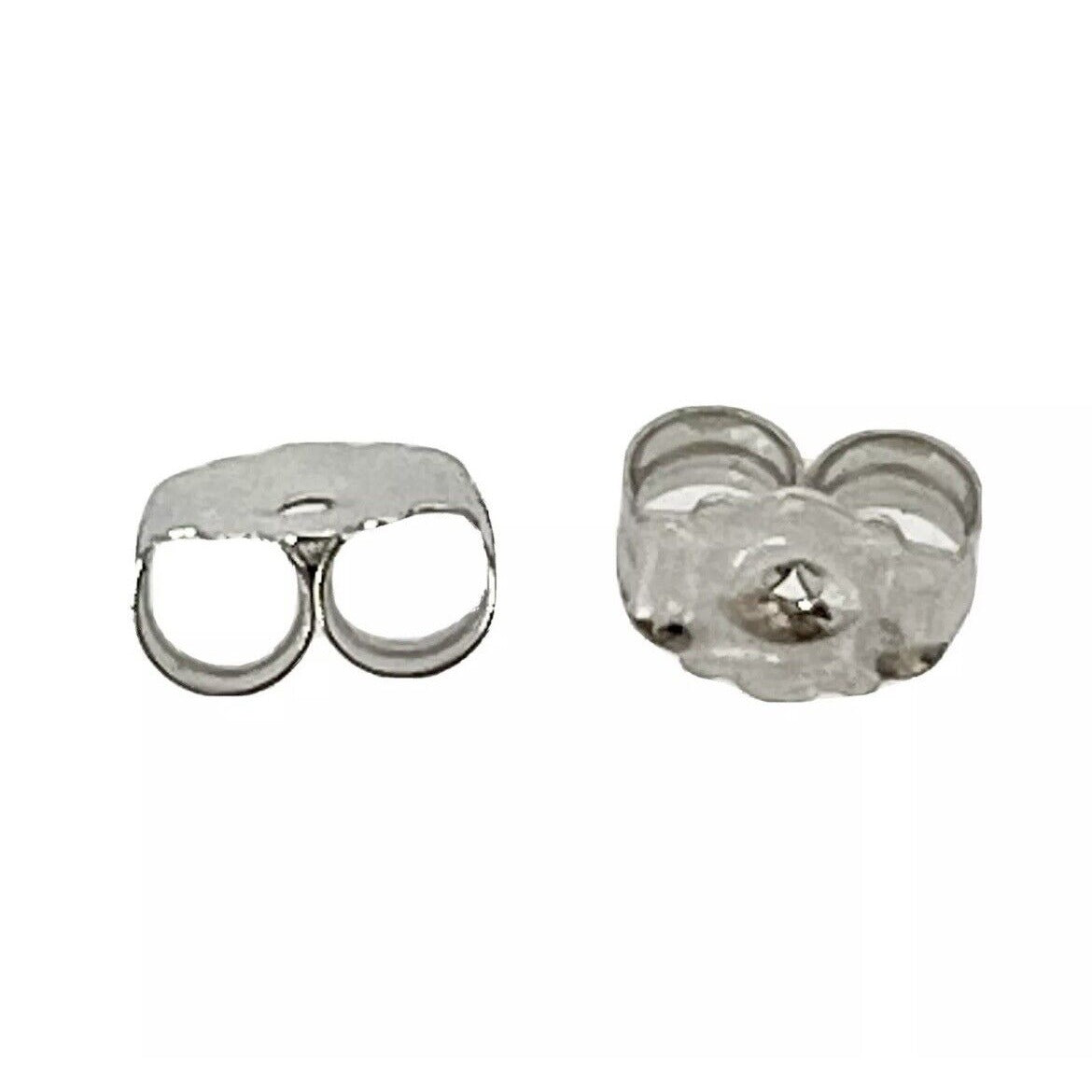Set of 2 Real 10K White Gold Ultra-Lightweight Friction Earring Back 4.2 mm