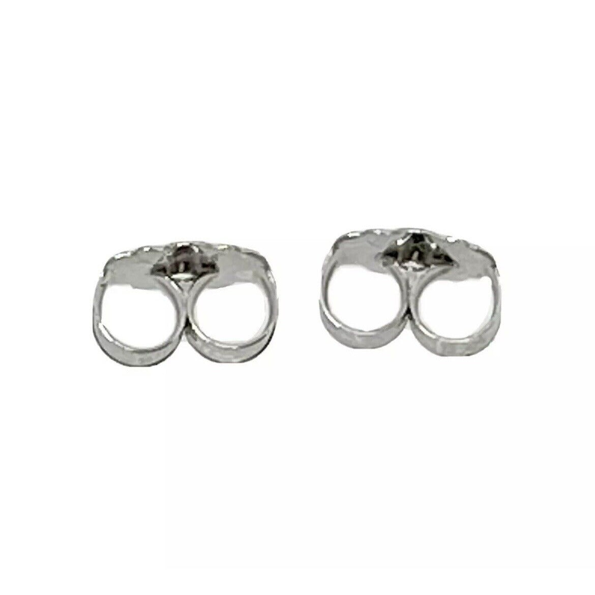 Set of 2 Real 10K White Gold Ultra-Lightweight Friction Earring Back 4.2 mm