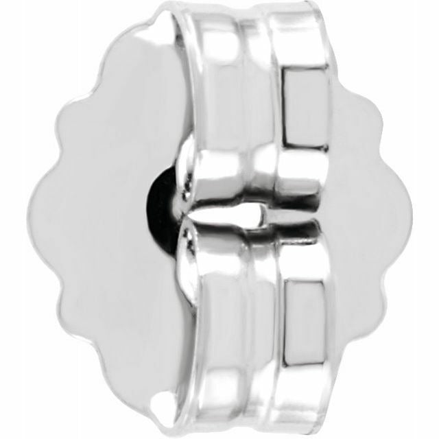 Set of 2 Real 10K White Gold Ultra-Lightweight Friction Earring Back 4.2 mm