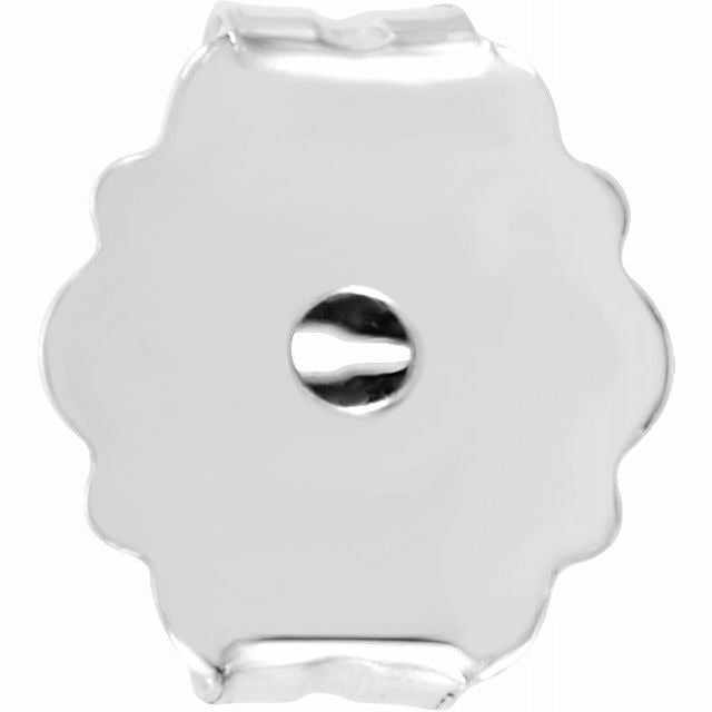 Set of 2 Real 10K White Gold Ultra-Lightweight Friction Earring Back 4.2 mm