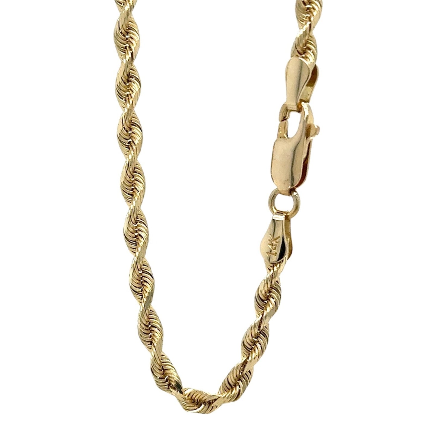 3mm 14k Yellow Gold 20 inch Rope Chain 12.7g