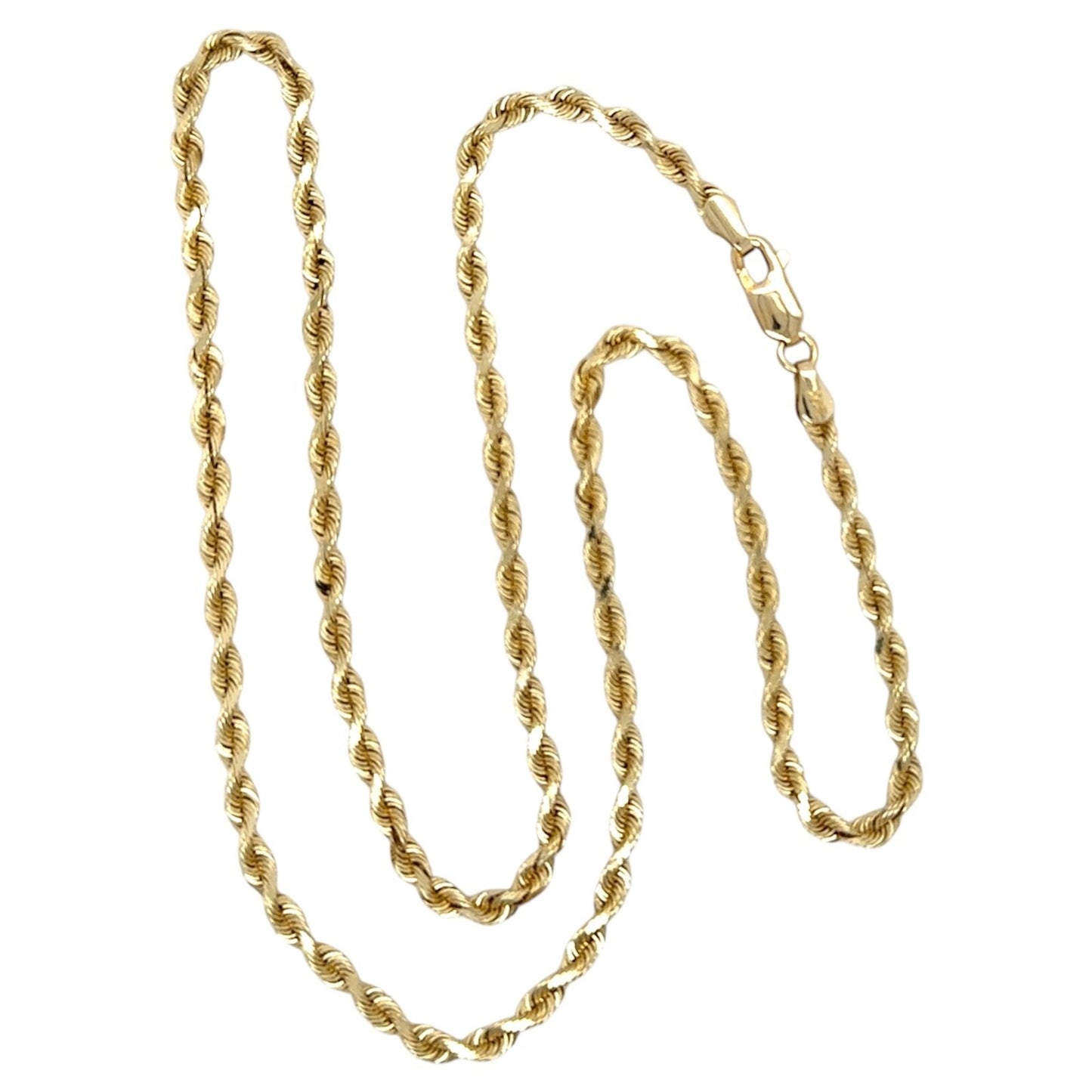 3mm 14k Yellow Gold 20 inch Rope Chain 12.7g